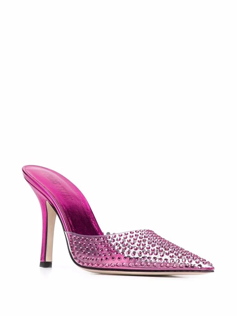 Paris Texas 105mm crystal-embellished mules - Pink - zdjęcie produktu nr 2