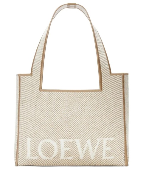 LOEWE medium herringbone-pattern tote bag - Neutrals - zdjęcie produktu nr 1