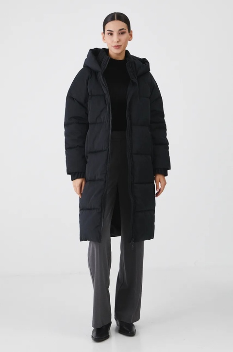 Medicine płaszcz damski kolor czarny zimowy oversize - zdjęcie produktu nr 1