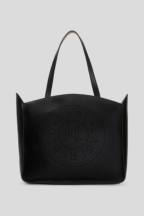 Karl Lagerfeld torebka skórzana kolor czarny A3W30043 - zdjęcie produktu nr 1
