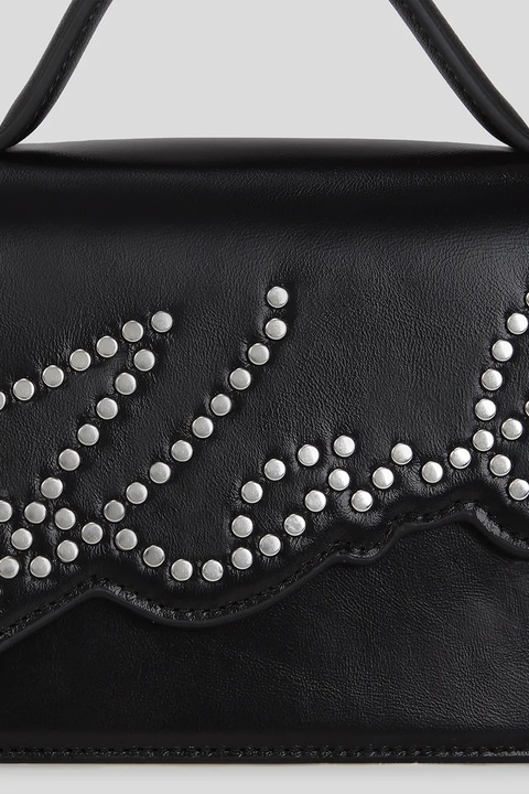 Karl Lagerfeld torebka skórzana kolor czarny A3W30044 - zdjęcie produktu nr 2