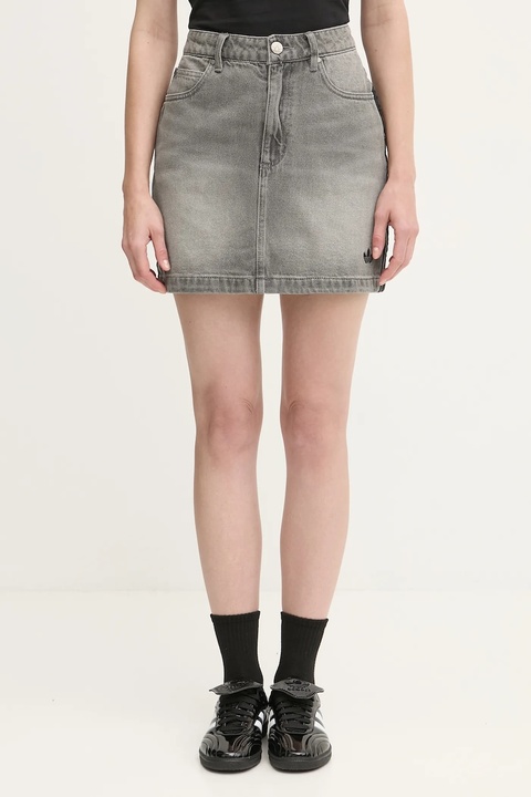adidas Originals spódnica jeansowa Denim Mini Skt kolor szary mini ołówkowa JW2657 - zdjęcie produktu nr 1