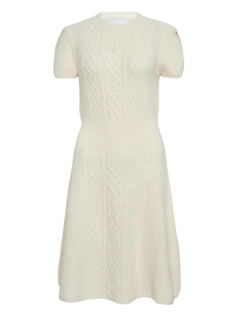3.1 Phillip Lim cable-knit short-sleeve midi dress - Neutrals - zdjęcie produktu nr 1
