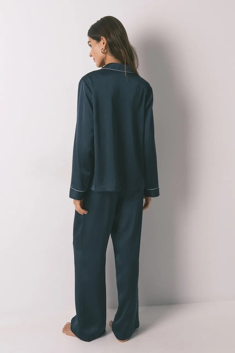 women'secret piżama damska kolor granatowy satynowa 2542471 - zdjęcie produktu nr 2