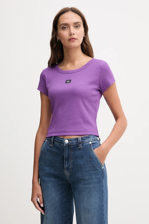 Calvin Klein Jeans t-shirt damski kolor fioletowy LV047C200G - zdjęcie produktu nr 1