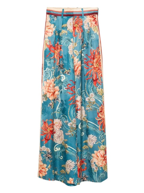 ALEMAIS floral-print pleated trousers - Blue - zdjęcie produktu nr 1