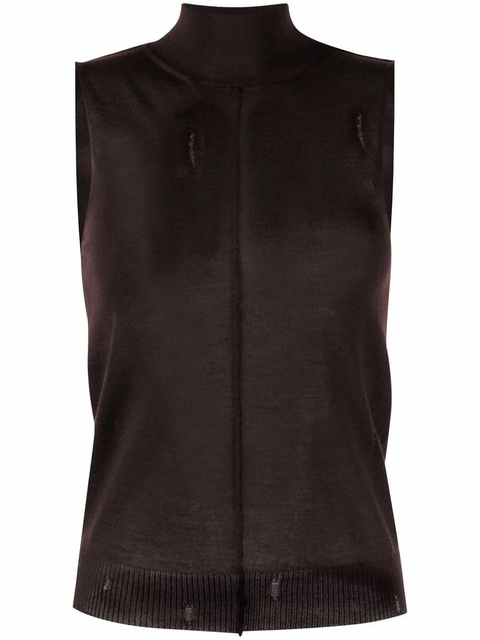 AMIRI high neck cashmere vest - Brown - zdjęcie produktu nr 1