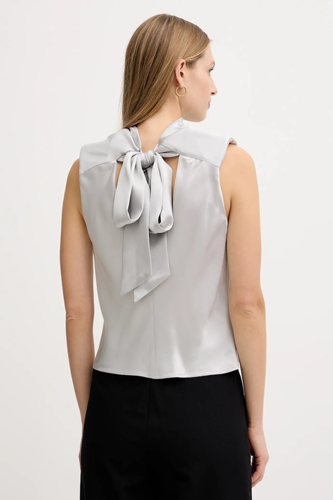 Pinko bluzka damska kolor szary gładka 106080 A1Y5 - zdjęcie produktu nr 2