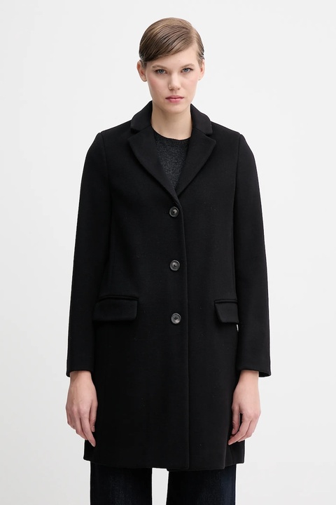 United Colors of Benetton płaszcz z dodatkiem wełny kolor czarny 2V0PDN062 - zdjęcie produktu nr 1