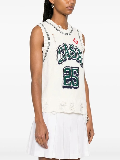 Casablanca intarsia baseball vest - White - zdjęcie produktu nr 1