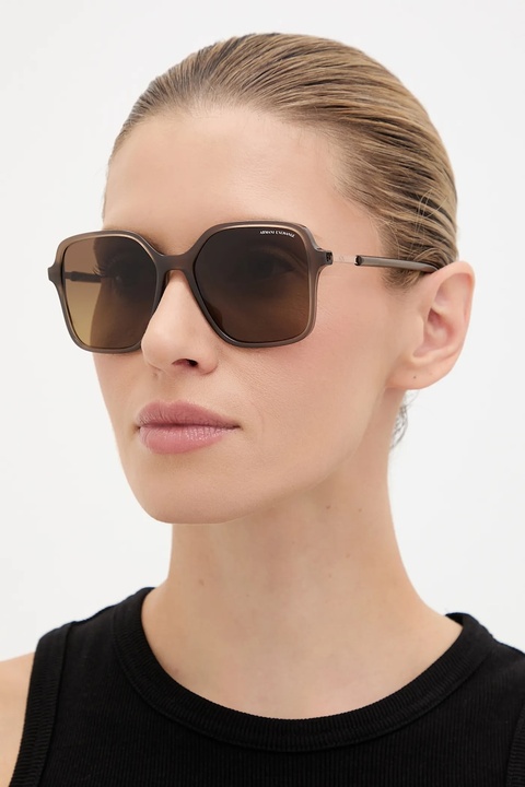 Armani Exchange okulary przeciwsłoneczne damskie kolor brązowy 0AX4163S - zdjęcie produktu nr 1