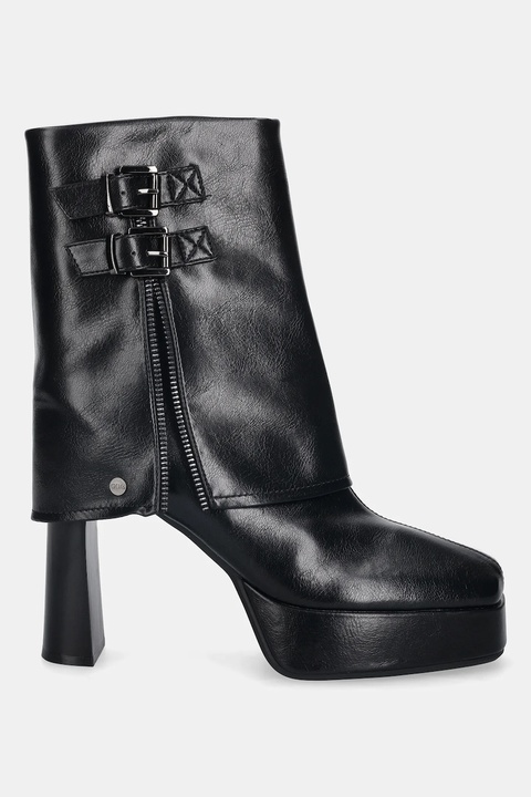 GOE botki damskie kolor czarny na słupku lekko ocieplone SS2N4206 BLACK - zdjęcie produktu nr 1