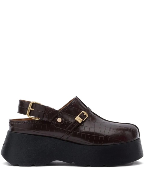 GANNI crocodile-effect buckle pumps - Brown - zdjęcie produktu nr 1