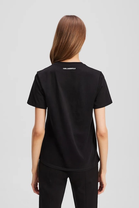 Karl Lagerfeld t-shirt bawełniany damski kolor czarny A3W17105 - zdjęcie produktu nr 2