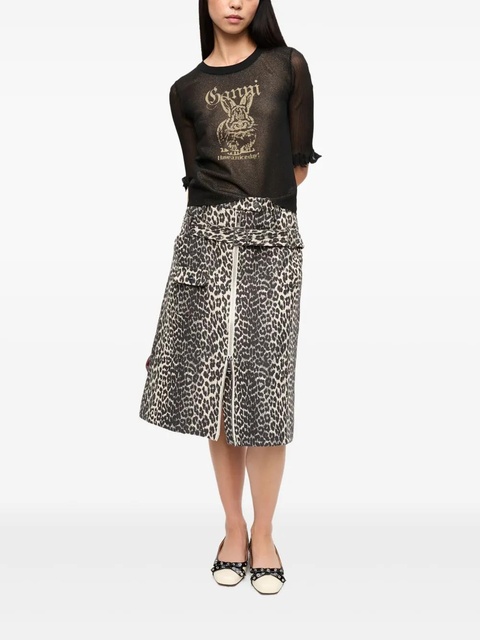 GANNI leopard-print skirt - Neutrals - zdjęcie produktu nr 2