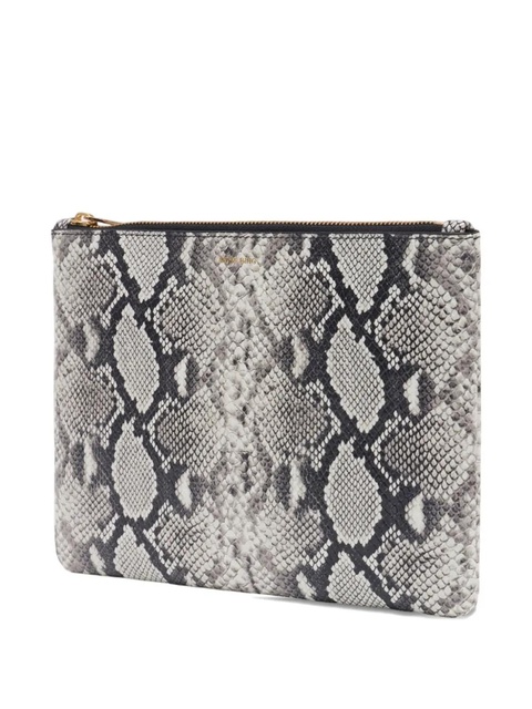 ANINE BING Elly snakeskin-print leather clutch bag - Grey - zdjęcie produktu nr 2