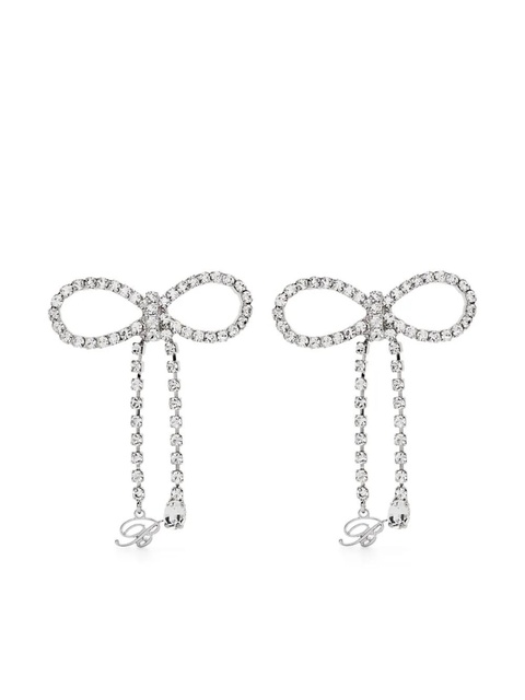 Blumarine rhinestone-bow earrings - Silver - zdjęcie produktu nr 1