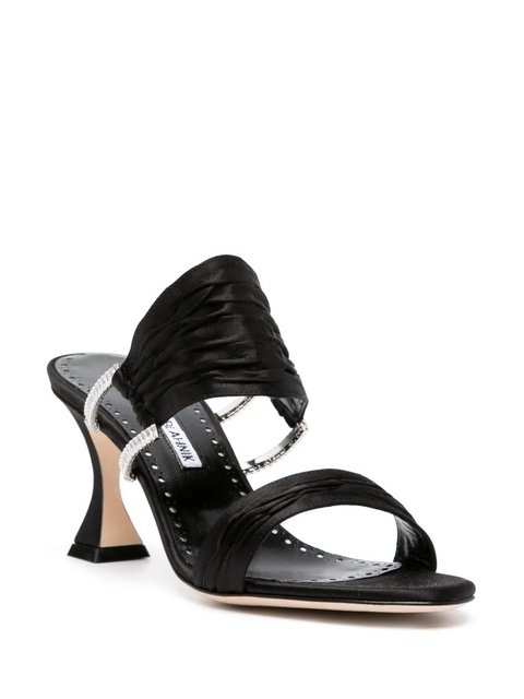 Manolo Blahnik 70mm Chinap satin sandals - Black - zdjęcie produktu nr 2