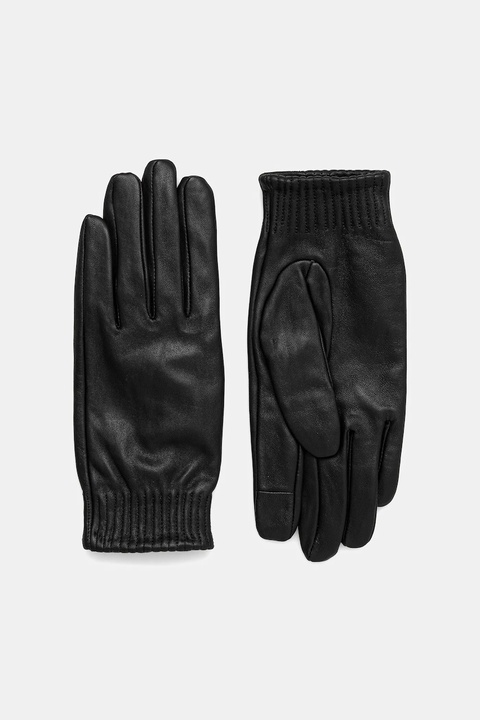 Medicine rękawiczki skórzane damskie kolor czarny - zdjęcie produktu nr 2