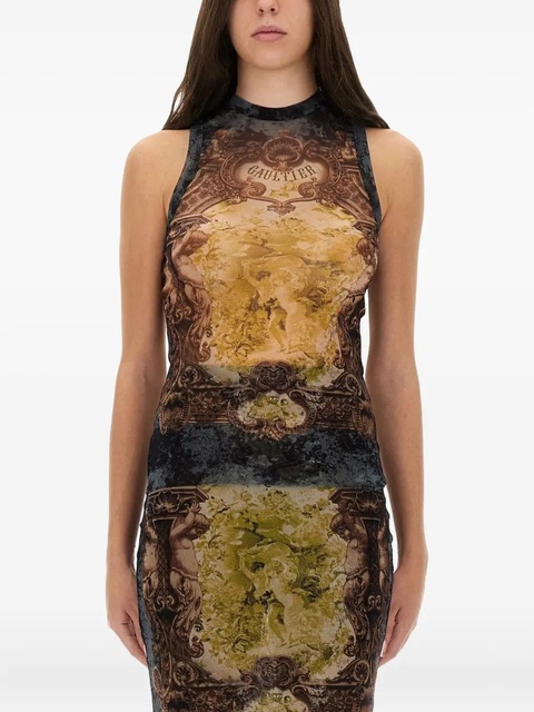 Jean Paul Gaultier printed-design sleeveless top - Neutrals - zdjęcie produktu nr 1