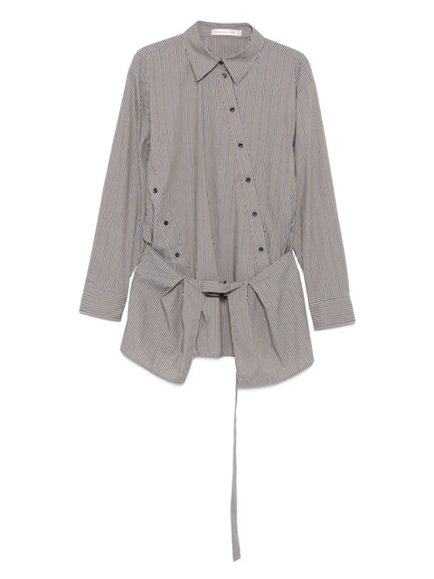 Christopher Esber striped belted shirt - Green - zdjęcie produktu nr 1