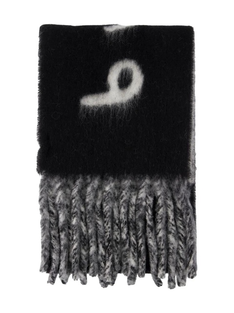 Burberry logo-intarsia scarf - Black - zdjęcie produktu nr 2