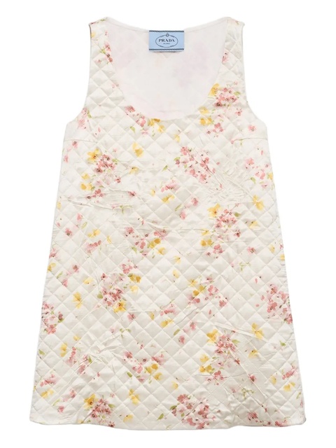 Prada floral quilted satin mini dress - Neutrals - zdjęcie produktu nr 1