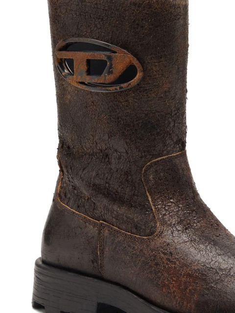 Diesel D-Hammer distressed crackled suede biker boot - Brown - zdjęcie produktu nr 2