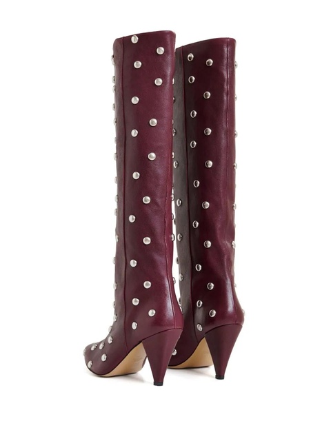 Essentiel Antwerp 90mm Ishan studded leather knee-high boots - Red - zdjęcie produktu nr 2