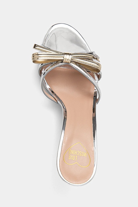 Love Moschino klapki damskie kolor srebrny na szpilce JA28036G1MJE190A - zdjęcie produktu nr 2