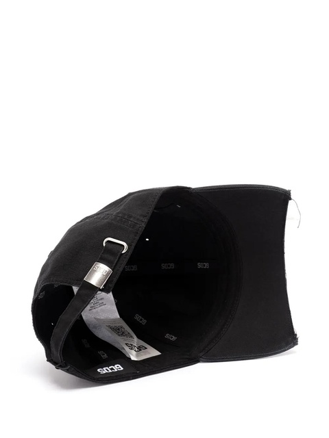 GCDS logo-embroidered frayed-edge baseball cap - Black - zdjęcie produktu nr 2