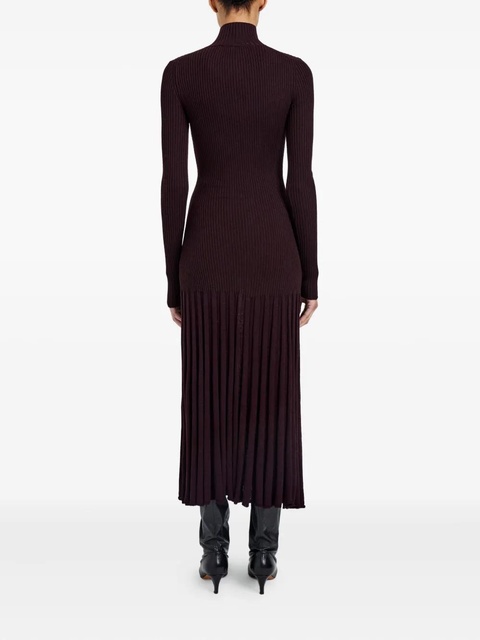 Proenza Schouler ribbed pleated midi day dress - Red - zdjęcie produktu nr 2