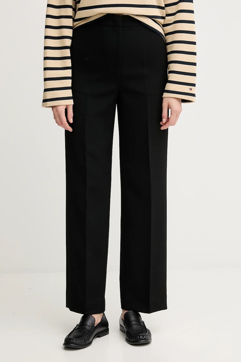 Tommy Hilfiger spodnie damskie kolor czarny proste high waist WW0WW48357 - zdjęcie produktu nr 1