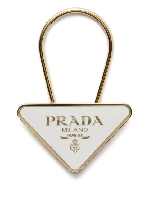 Prada triangle-logo keyring - Gold - zdjęcie produktu nr 1