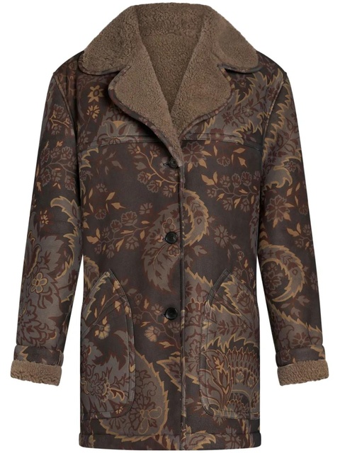 ETRO paisley-print shearling jacket - Brown - zdjęcie produktu nr 1