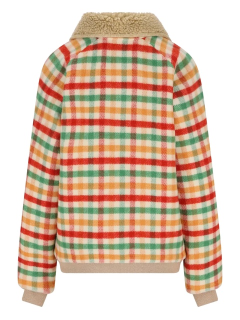 Miu Miu check-pattern fleece jacket - Neutrals - zdjęcie produktu nr 2