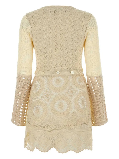 Marine Serre crochet-knit mini dress - Neutrals - zdjęcie produktu nr 2