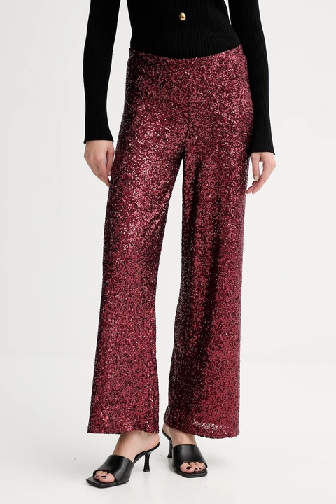 Answear.LAB spodnie damskie kolor bordowy szerokie high waist - zdjęcie produktu nr 1