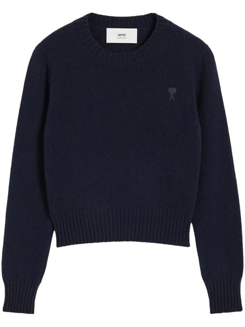 AMI Paris Ami de Coeur cashmere-blend jumper - Blue - zdjęcie produktu nr 1