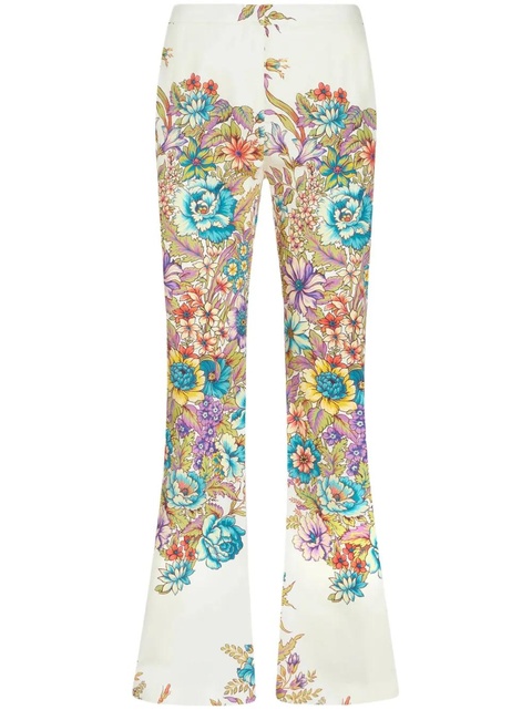 ETRO floral-print flared trousers - White - zdjęcie produktu nr 1