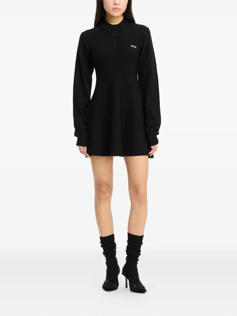 ROTATE BIRGER CHRISTENSEN polo-collar mini dress - Black - zdjęcie produktu nr 1
