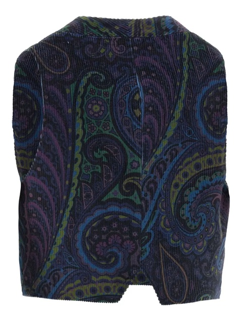 ETRO paisley-print corduroy vest - Blue - zdjęcie produktu nr 2
