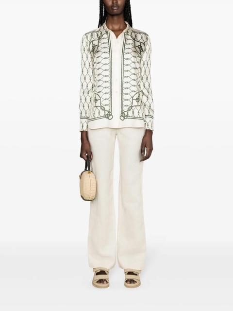 Tory Burch knot-print silk shirt - Neutrals - zdjęcie produktu nr 2