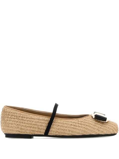 Ferragamo bow-detailing ballet flats - Neutrals - zdjęcie produktu nr 1