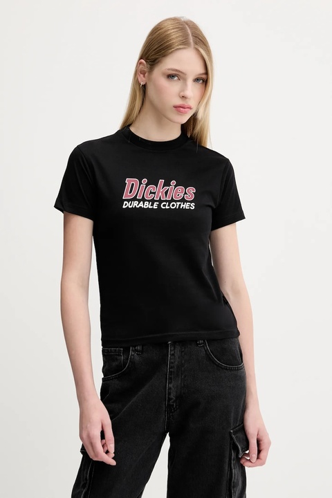 Dickies t-shirt bawełniany damski kolor czarny DK0A87Q5 - zdjęcie produktu nr 1