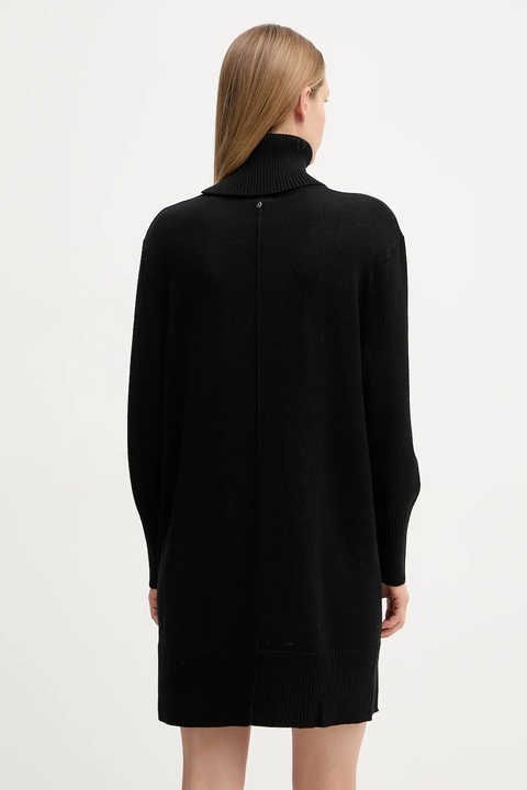 BOSS Orange sukienka z dodatkiem wełny kolor czarny mini prosta 50550493 - zdjęcie produktu nr 2