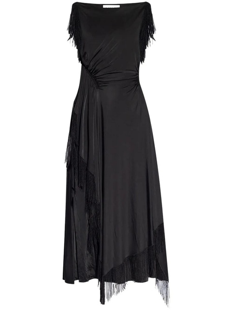 Lanvin embroidered-detailing midi dress - Black - zdjęcie produktu nr 1
