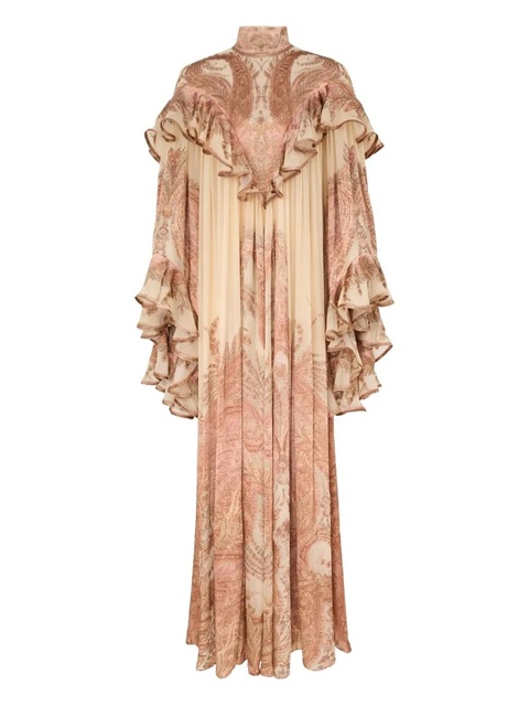 ZIMMERMANN Burnout ruffled paisley-print maxi dress - Neutrals - zdjęcie produktu nr 1