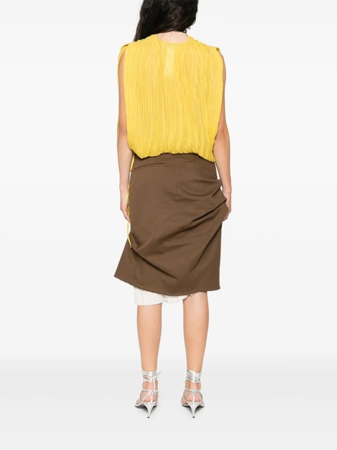 Blumarine pleated silk top - Yellow - zdjęcie produktu nr 2
