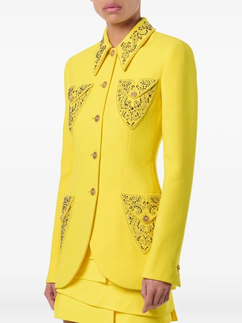 Versace crystal-embellished blazer - Yellow - zdjęcie produktu nr 2